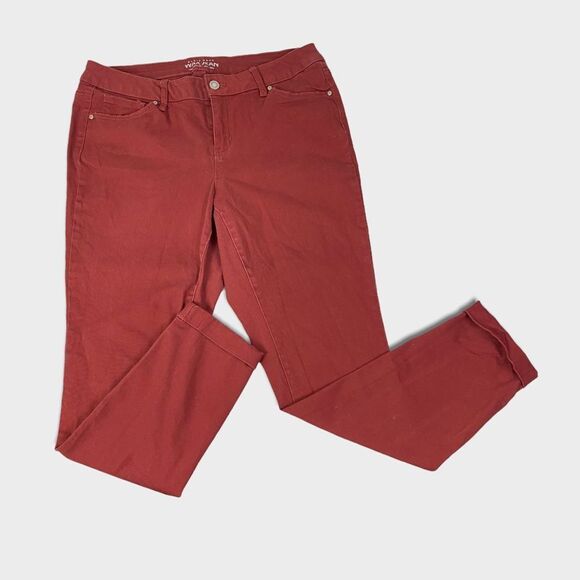 Wax Jean Women’s Skinny Roll-up Denim size 14 Marsala - Picture 1 of 6